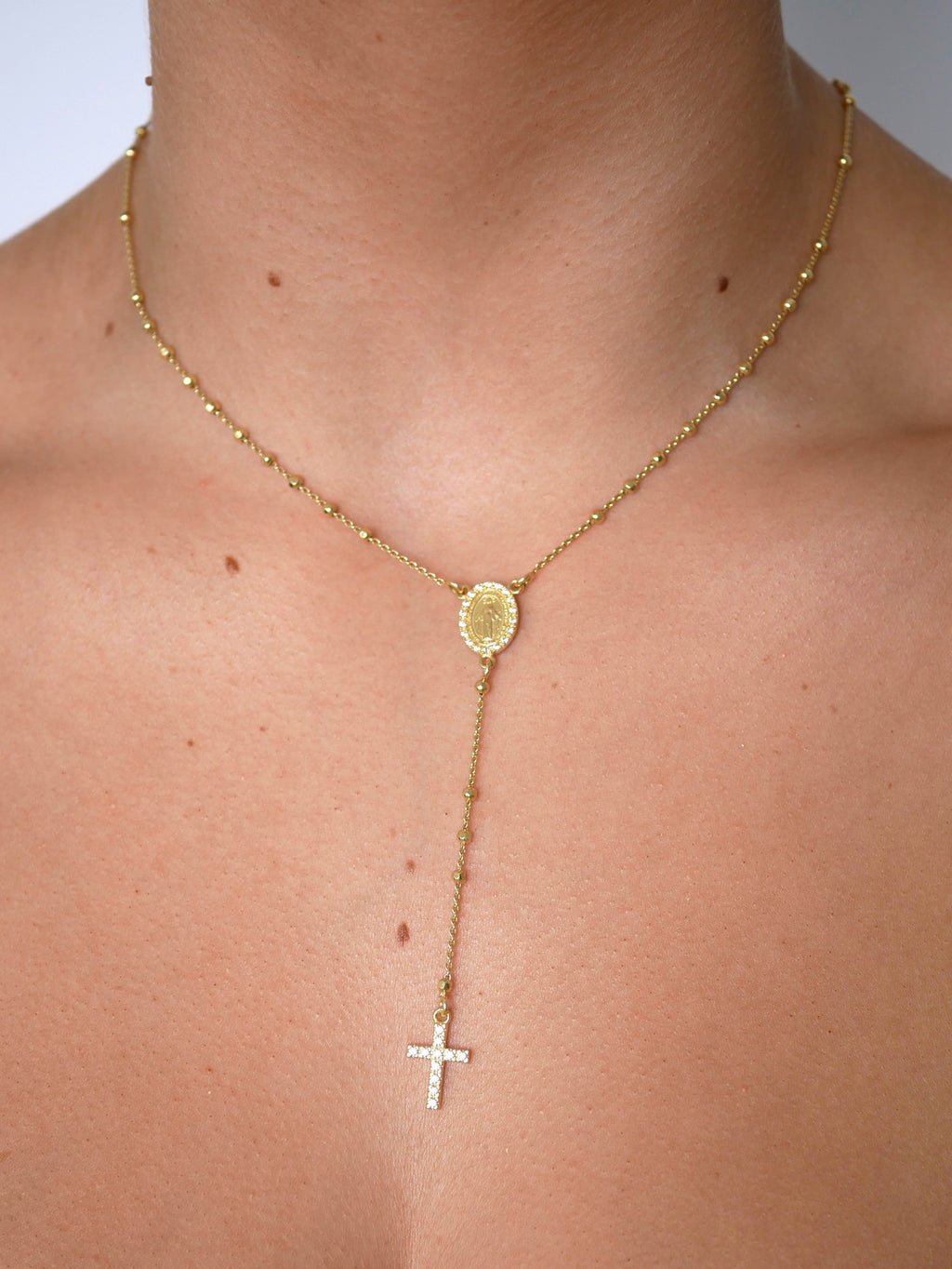Annabelle Rosary Necklace - Gisele Collection Gold