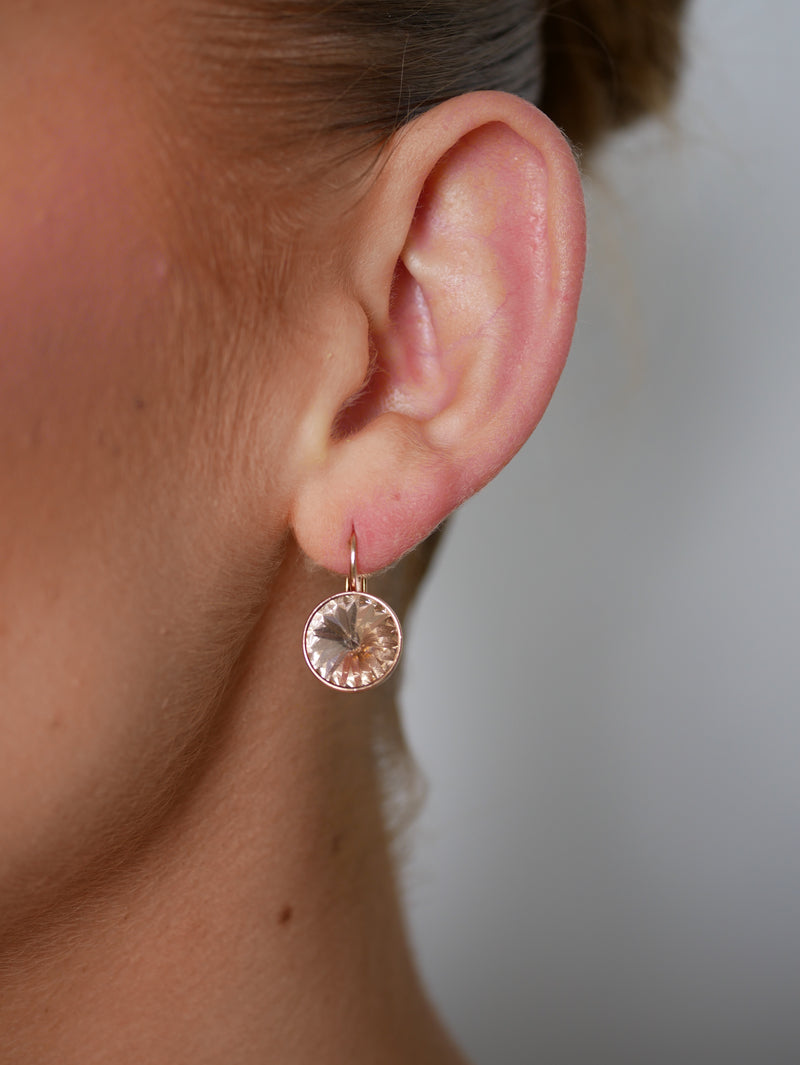 Katrina Rose Gold Crystal Drop Earrings – Gisele Collection