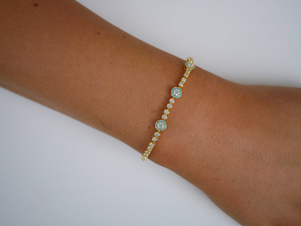 Lucy Evil Eye Tennis Bracelet - Gisele Collection Rose Gold
