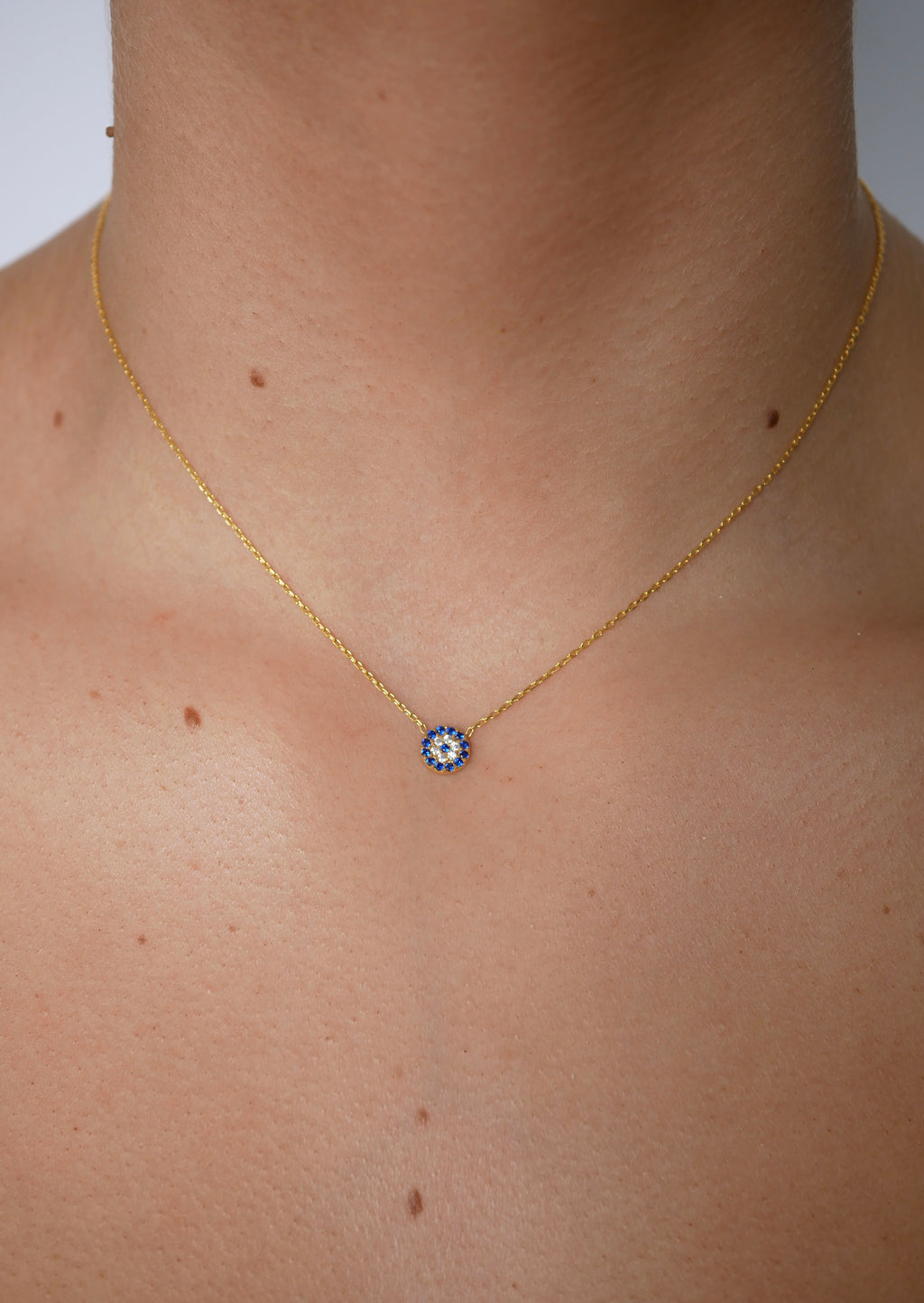 Mini Abigail Evil Eye Necklace - Gisele Collection Gold