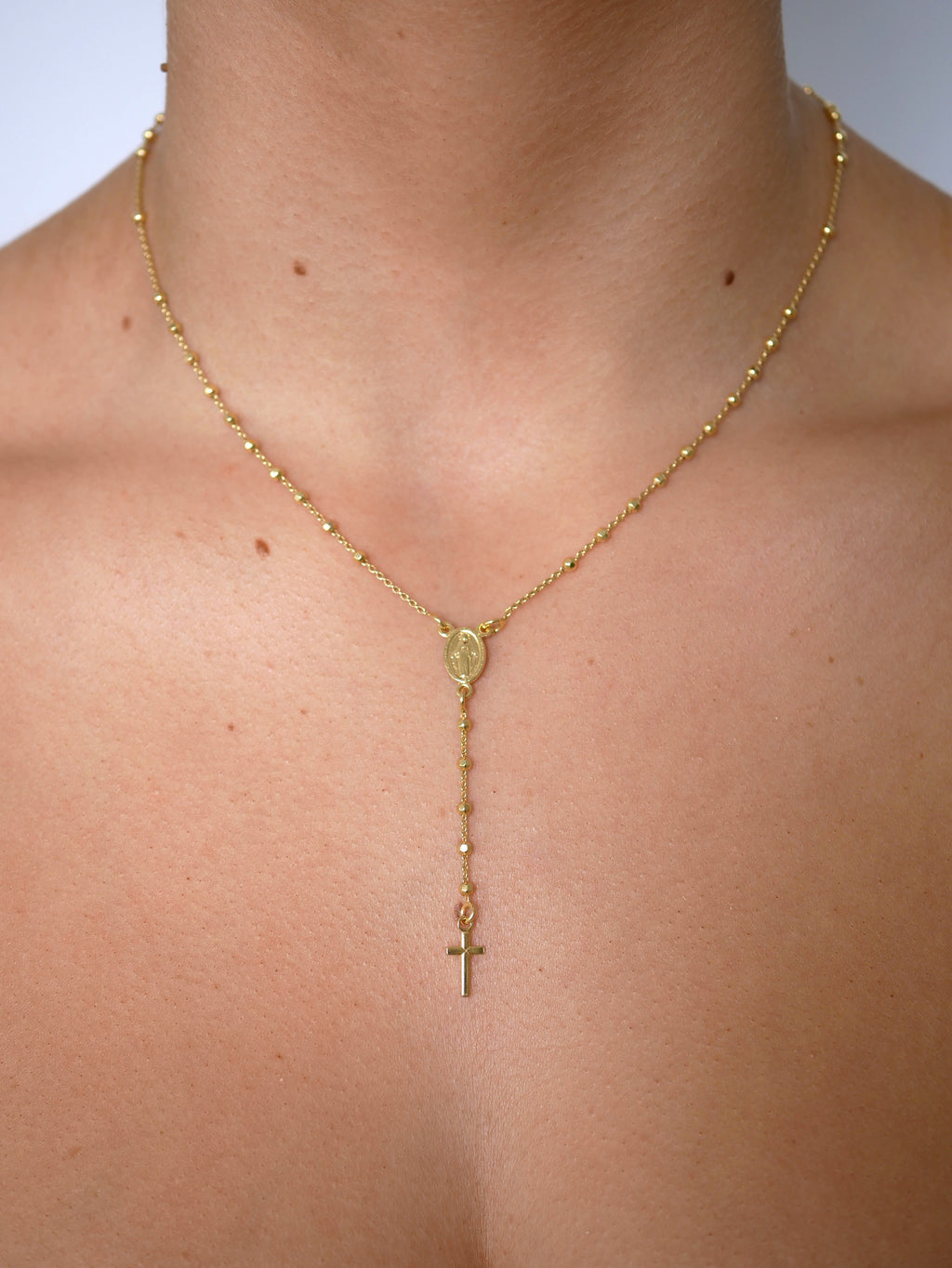 Sara Rosary Necklace - Gisele Collection Gold