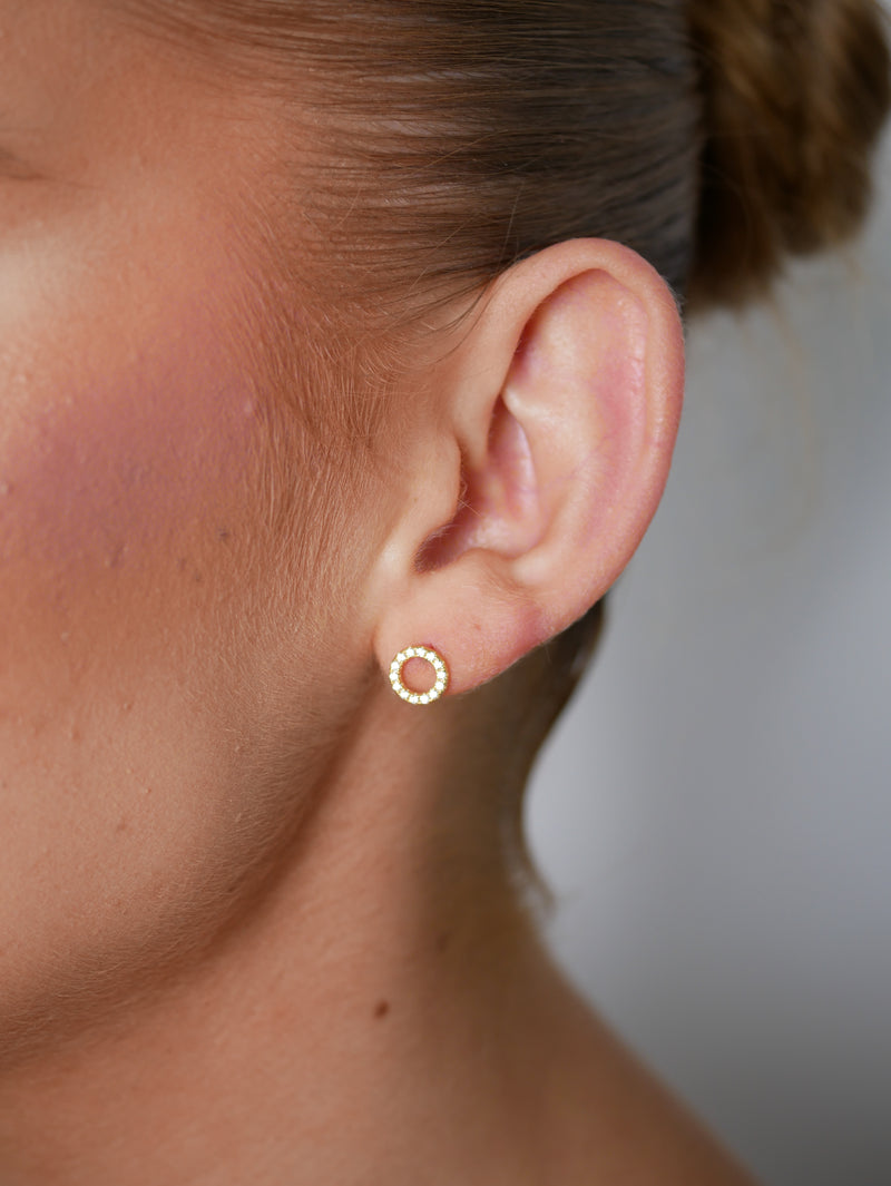 Sarah Crystal Outline Circle Stud Earrings – Gisele Collection