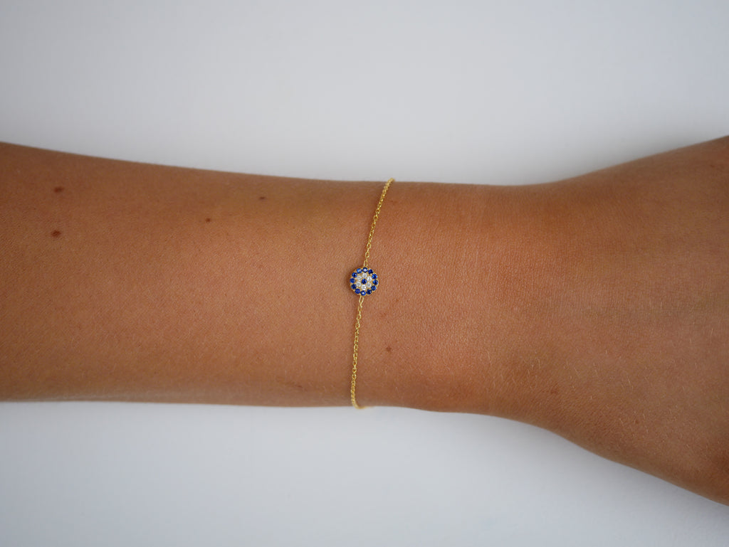 Mini Abigail Evil Eye Bracelet - Gisele Collection Gold