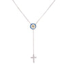 Arianna Evil Eye & Hanging Cross Necklace