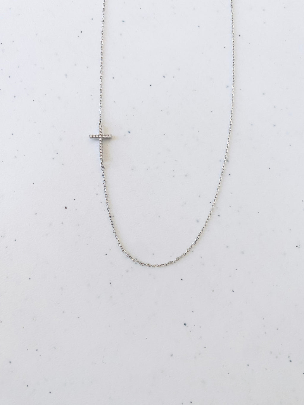 Amelia Side Cross Necklace