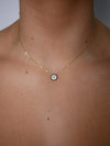 Claudia Evil Eye Side Cross Necklace