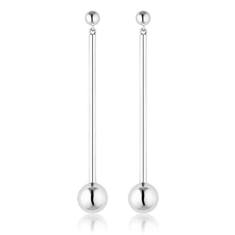 Silver Hanging Ball Earrings