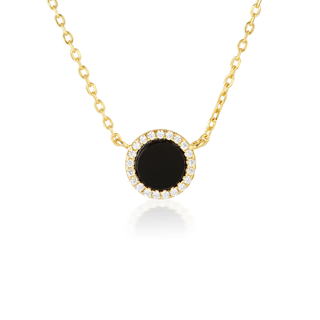 Black Disc Necklace