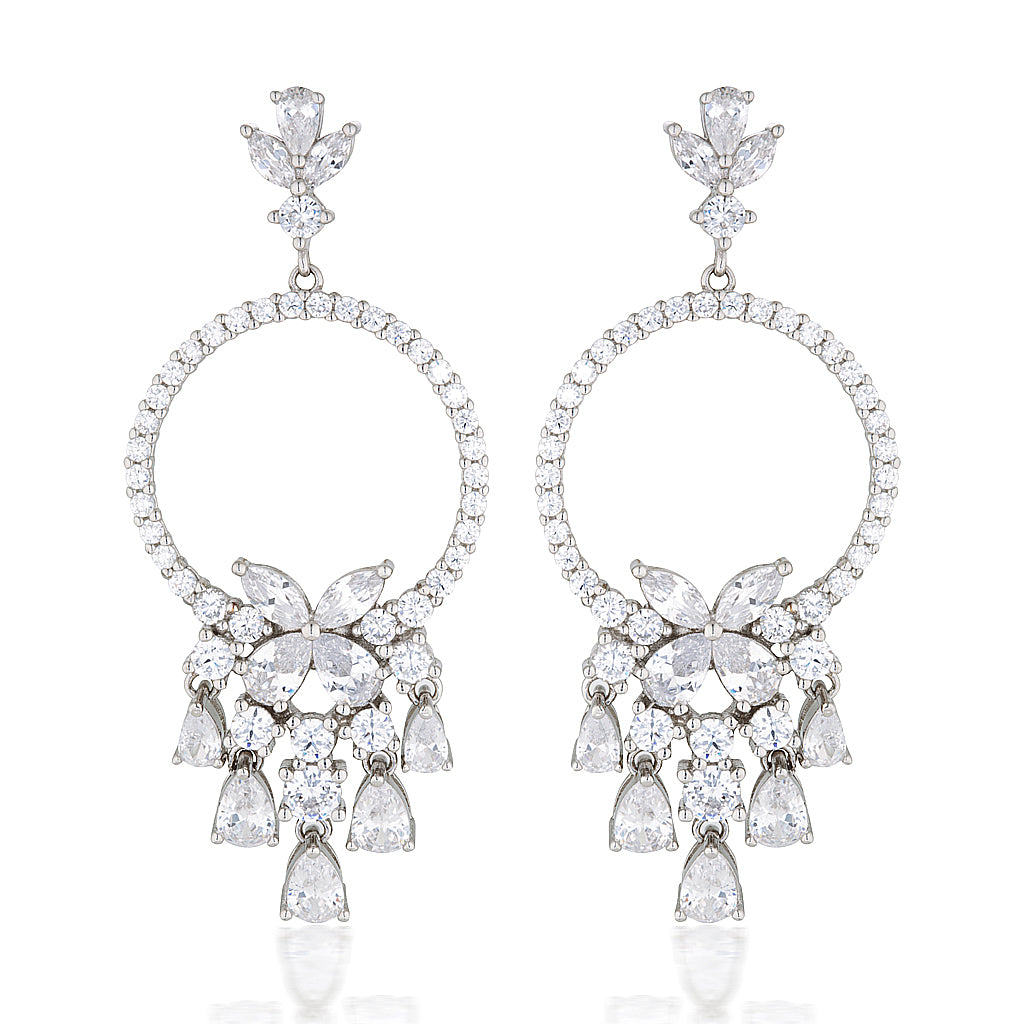 Rachel Crystal Hanging Earrings