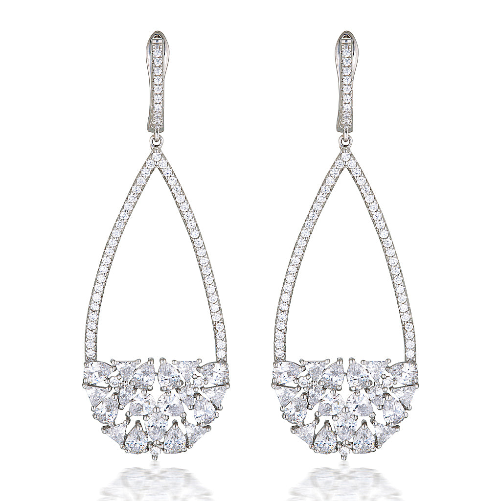 Roseanne Crystal Hanging Earrings