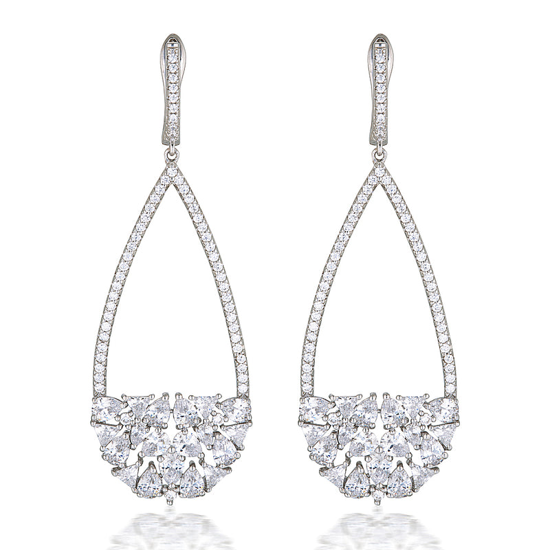 Roseanne Crystal Hanging Earrings