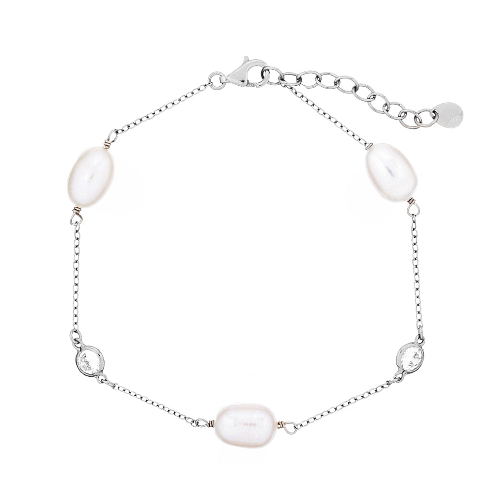 Sonia Pearl & Crystal Chain Bracelet