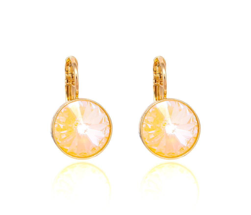 Katrina Yellow Crystal Drop Earrings - Gisele Collection Yellow