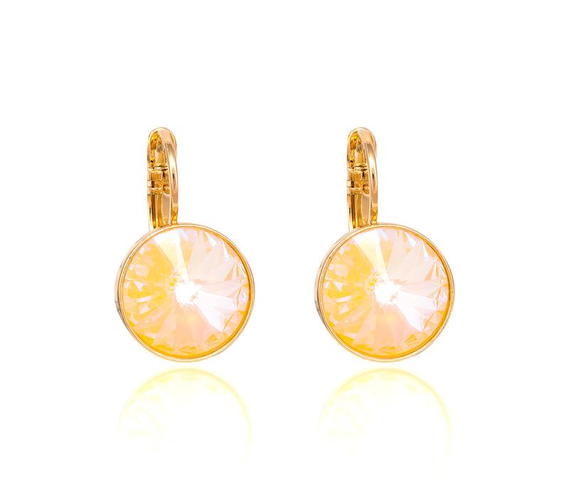 Katrina Yellow Crystal Drop Earrings - Gisele Collection Yellow