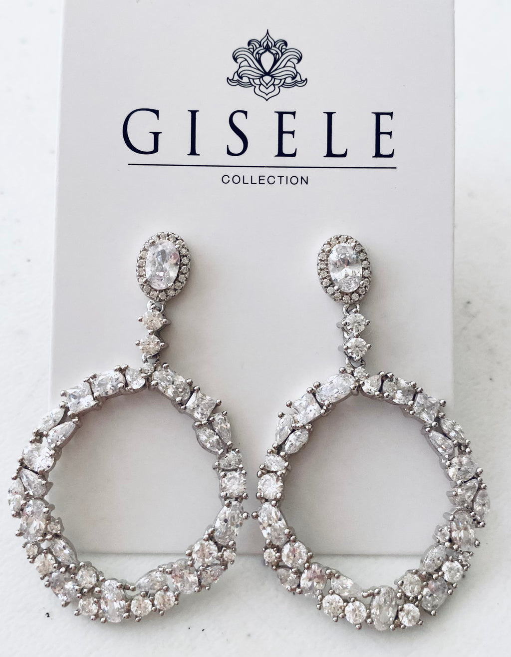 Luna Circle Crystal Evening Earrings