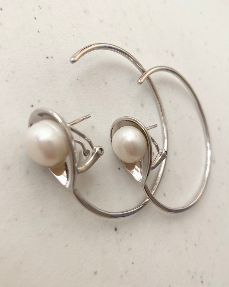 Pearl Hoop Earrings