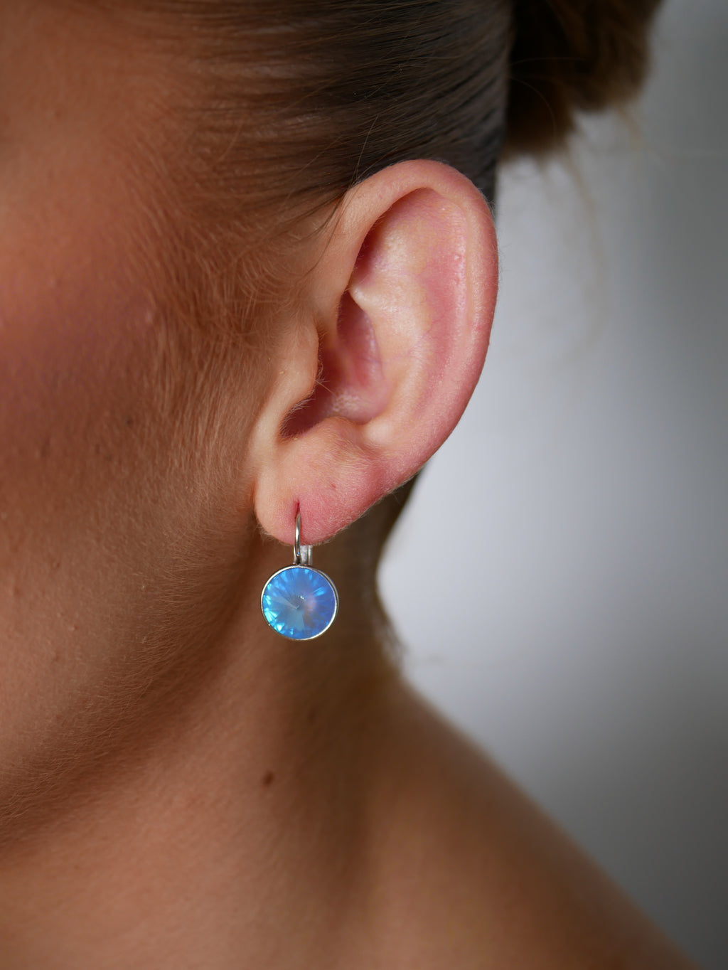 Katrina Blue Crystal Drop Earrings - Gisele Collection