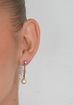 Laura Pearl Drop Earrings Rose Gold