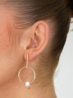 Laylla Hanging Pearl Hoop Earrings