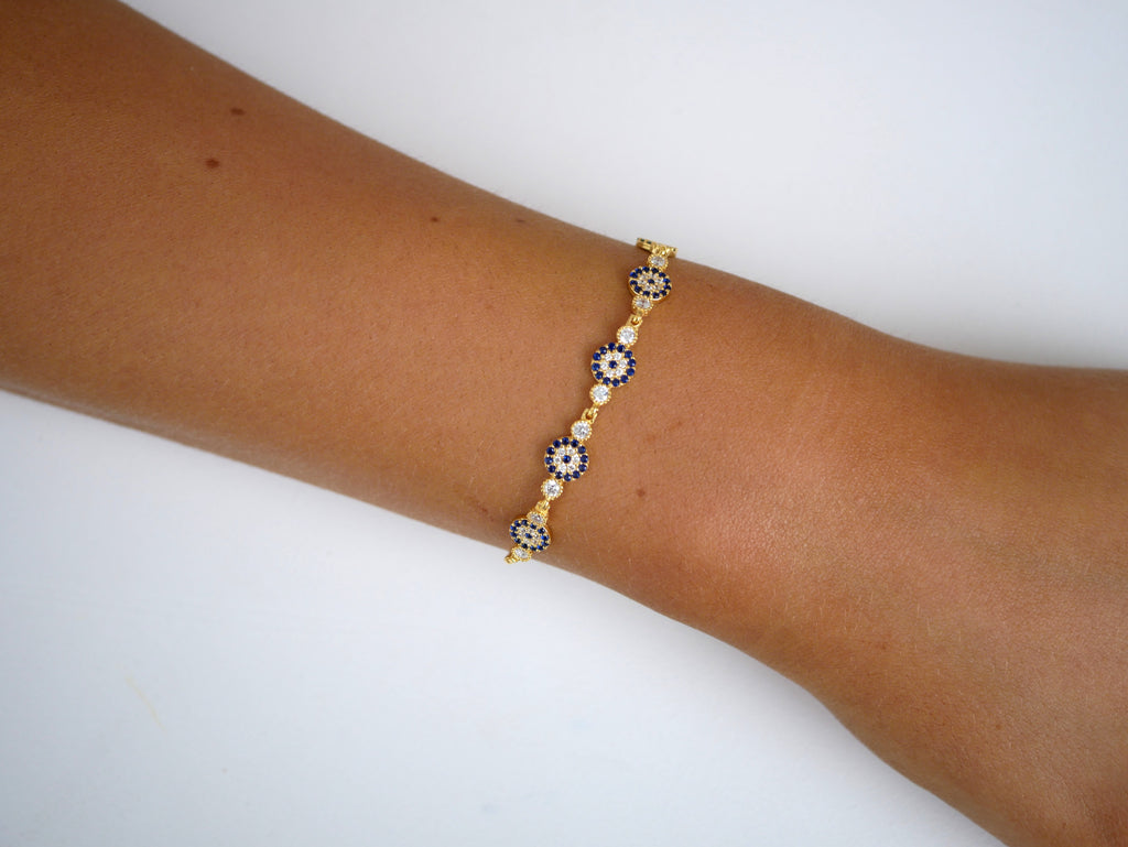 Nadia Evil Eye Tennis Bracelet - Gisele Collection