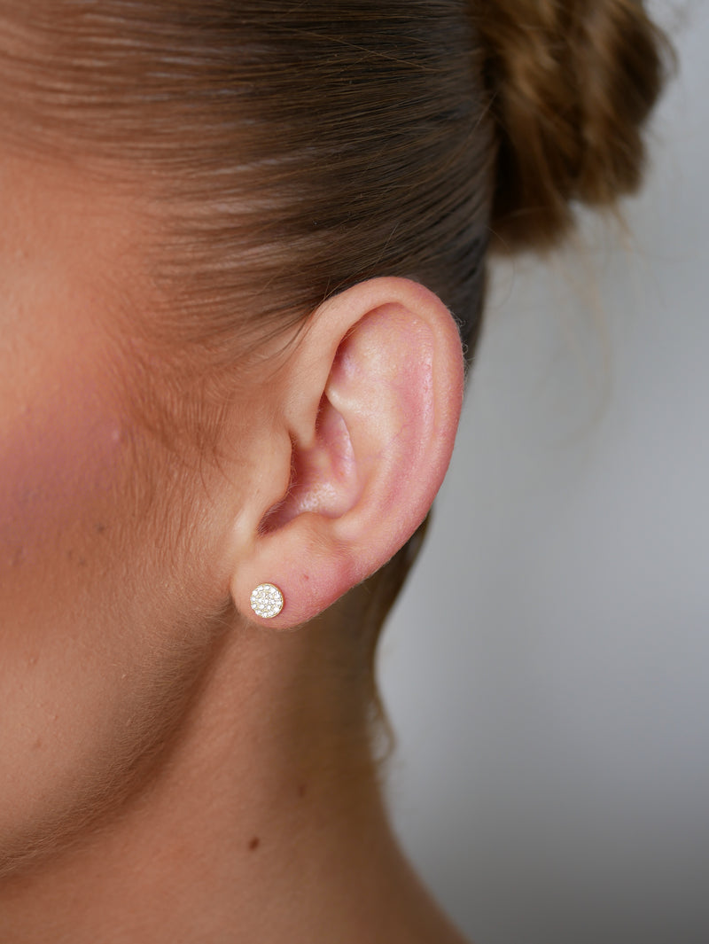 Clara Mini Crystal Circle Stud Earrings
