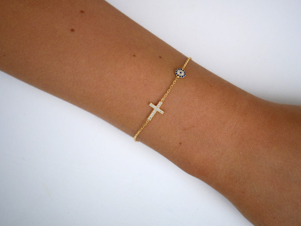 Isla Evil Eye Cross Bracelet - Gisele Collection