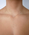 Gracie Side Cross Necklace Rose Gold