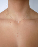 Gracie Side Cross Necklace Rose Gold
