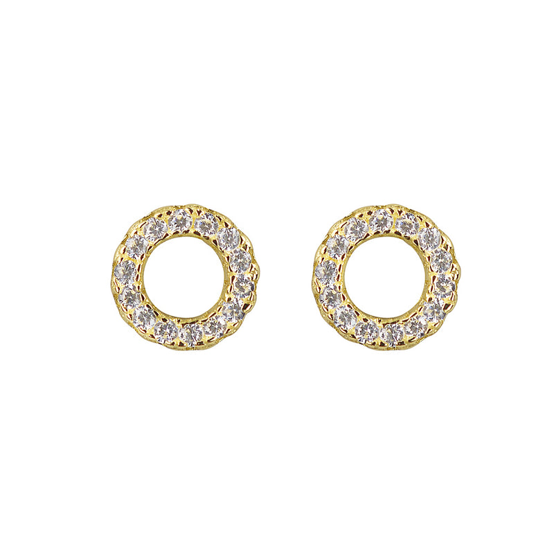 Sarah Crystal Outline Circle Stud Earrings