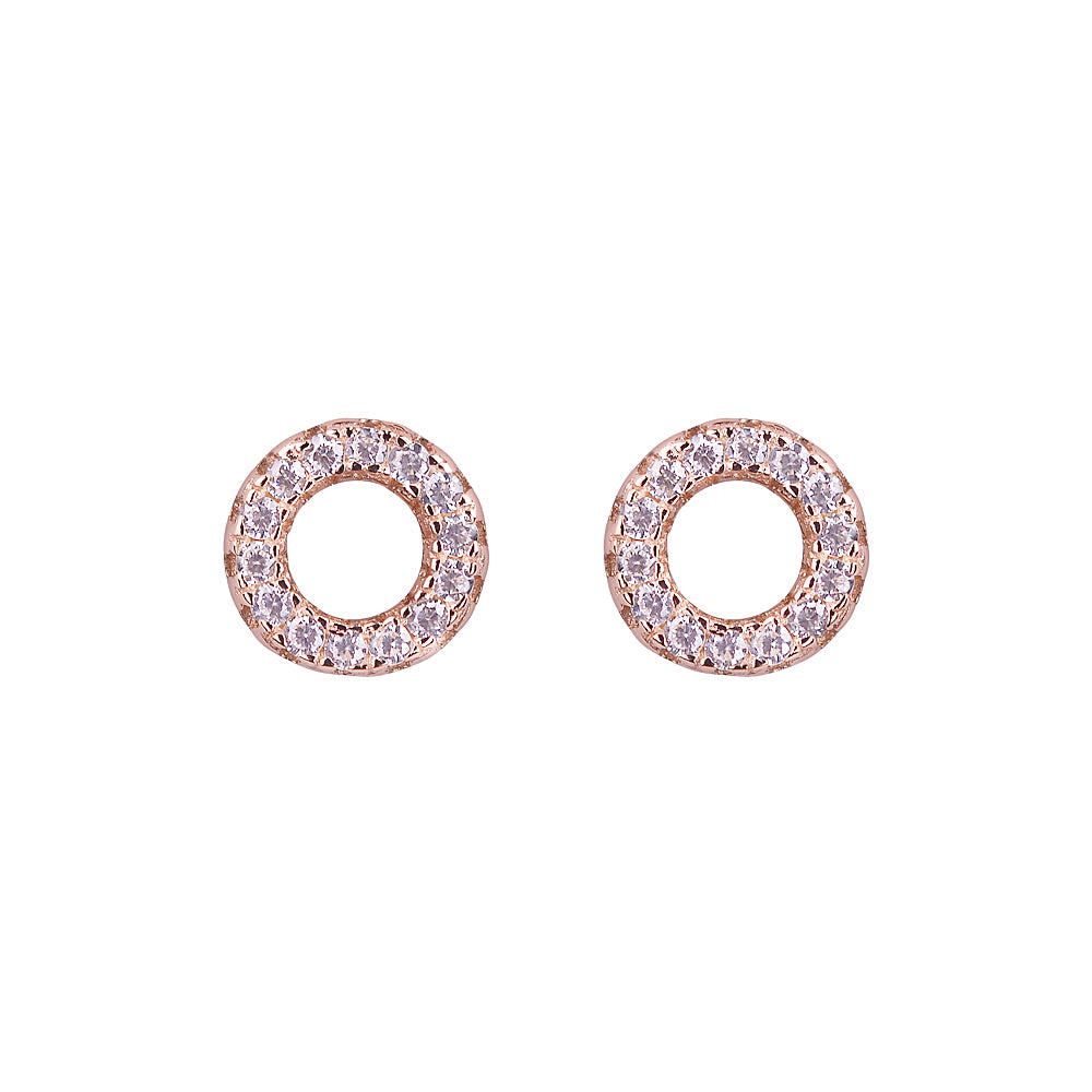 Sarah Crystal Outline Circle Stud Earrings