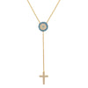 Arianna Turquoise Evil Eye & Hanging Cross Necklace