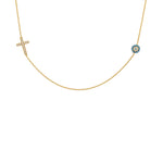 Isla Turquoise Evil Eye Cross Necklace
