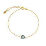 Mini Abigail Turquoise Evil Eye Chain Bracelet