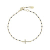 Zara Black Side Cross Chain Bracelet