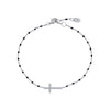 Zara Black Side Cross Chain Bracelet