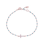 Zara Turquoise Side Cross Chain Bracelet