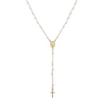 Isabelle Pearl Long Rosary Necklace - Gisele Collection Gold