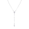 Isabelle Pearl Long Rosary Necklace - Gisele Collection Silver