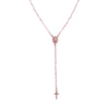 Isabelle Pearl Long Rosary Necklace - Gisele Collection Rose Gold