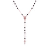 Alessia Black Crystal Long Rosary Necklace - Gisele Collection Rose Gold