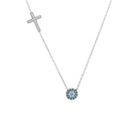 Sonia Turquoise Evil Eye Side Cross Necklace