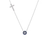 Suzanne Evil Eye Side Cross Necklace