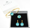 Katrina Turquoise Crystal Earrings & Ring & Bangle Gift Set
