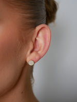 Zarra Circle Disc Crystal Stud Earrings