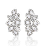 Alyssa Crystal Floral Earrings in Silver - Gisele Collection