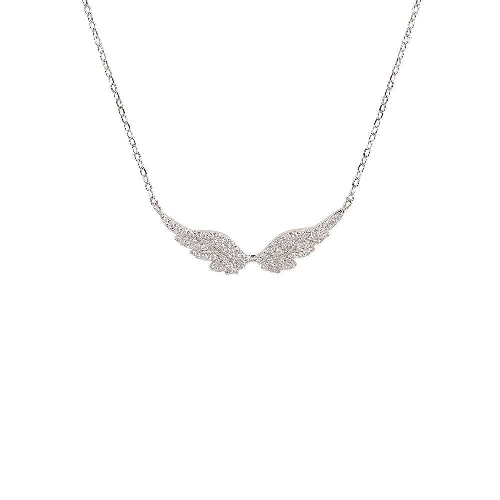 Angel Wings Necklace With Crystals Gisele Collection   Angel Wings Necklace Silver Crystals 2400x 