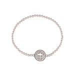 Caterina Beaded Bracelet with Outline Cross