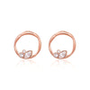 Celina Crystal Circle Earrings Rose Gold