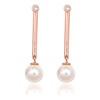 Laura Pearl Drop Earrings Rose Gold - Gisele Collection