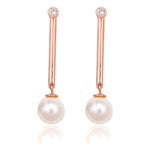 Laura Pearl Drop Earrings Rose Gold - Gisele Collection